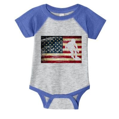 Inline Speed Skating American Flag Roller Blading Infant Baby Jersey Bodysuit