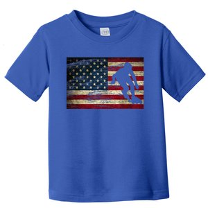 Inline Speed Skating American Flag Roller Blading Toddler T-Shirt