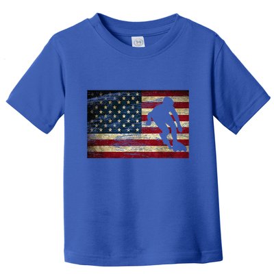 Inline Speed Skating American Flag Roller Blading Toddler T-Shirt