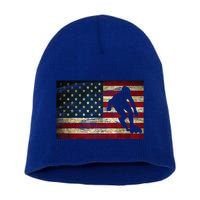 Inline Speed Skating American Flag Roller Blading Short Acrylic Beanie