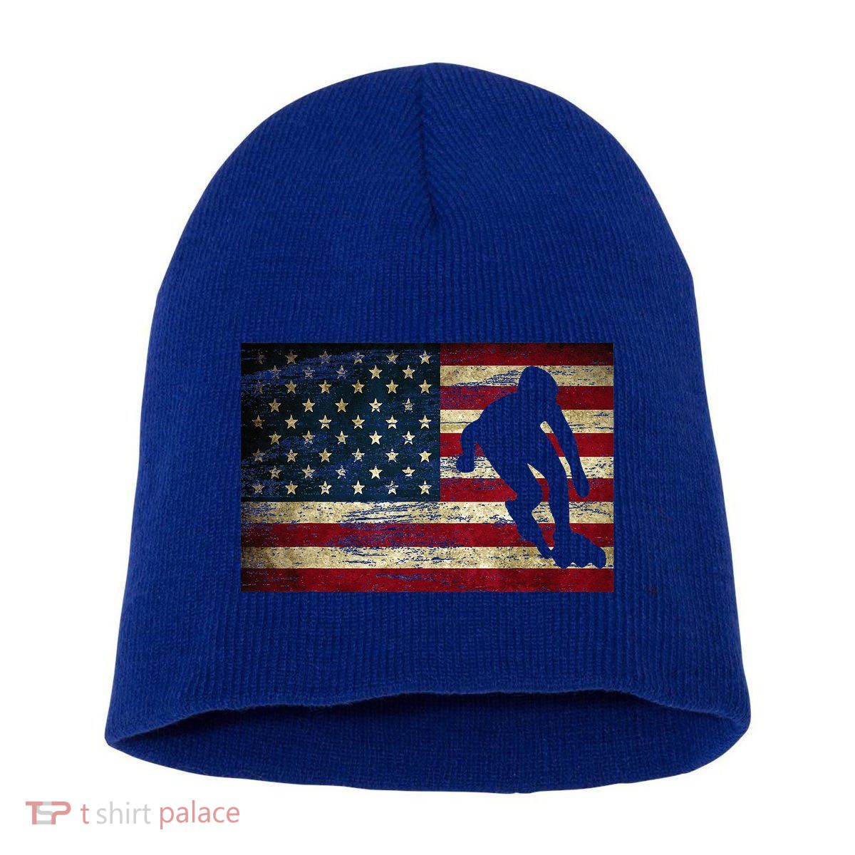 Inline Speed Skating American Flag Roller Blading Short Acrylic Beanie