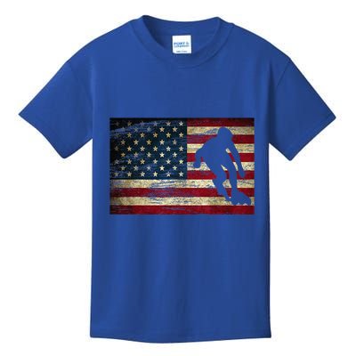 Inline Speed Skating American Flag Roller Blading Kids T-Shirt