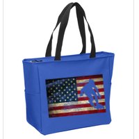 Inline Speed Skating American Flag Roller Blading Zip Tote Bag