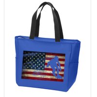 Inline Speed Skating American Flag Roller Blading Zip Tote Bag