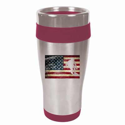 Inline Speed Skating American Flag Roller Blading 16oz Travel Tumbler