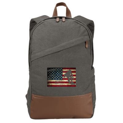 Inline Speed Skating American Flag Roller Blading Cotton Canvas Backpack