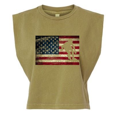Inline Speed Skating American Flag Roller Blading Garment-Dyed Women's Muscle Tee
