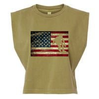 Inline Speed Skating American Flag Roller Blading Garment-Dyed Women's Muscle Tee