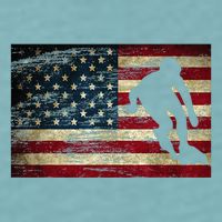 Inline Speed Skating American Flag Roller Blading Sueded Cloud Jersey T-Shirt