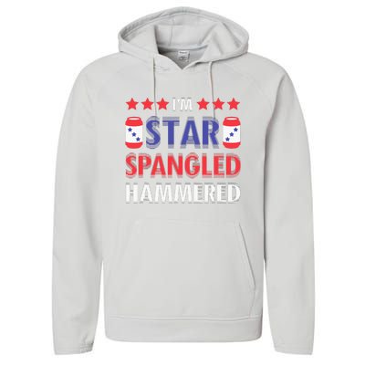 IM Star Spangled Hammered Funny 4th Of July Performance Fleece Hoodie