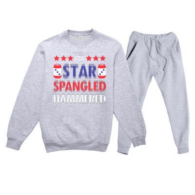 IM Star Spangled Hammered Funny 4th Of July Premium Crewneck Sweatsuit Set