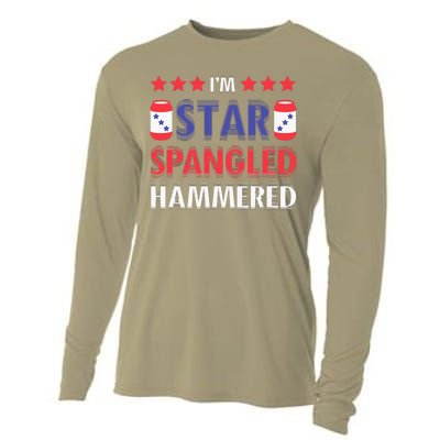 IM Star Spangled Hammered Funny 4th Of July Cooling Performance Long Sleeve Crew