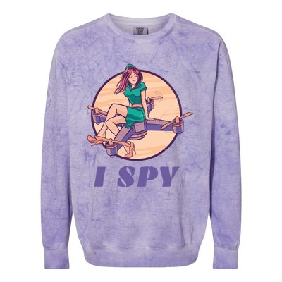 I Spy Spy Drone Pilot Toy Camera Drone Gift Colorblast Crewneck Sweatshirt