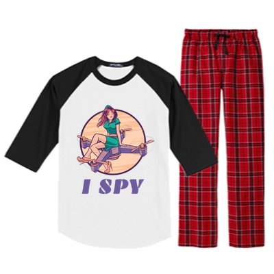 I Spy Spy Drone Pilot Toy Camera Drone Gift Raglan Sleeve Pajama Set