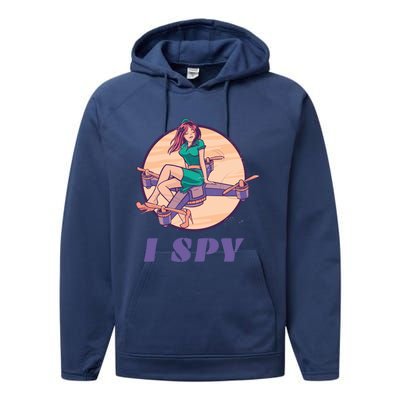 I Spy Spy Drone Pilot Toy Camera Drone Gift Performance Fleece Hoodie