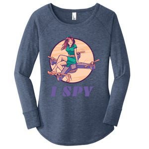 I Spy Spy Drone Pilot Toy Camera Drone Gift Women's Perfect Tri Tunic Long Sleeve Shirt