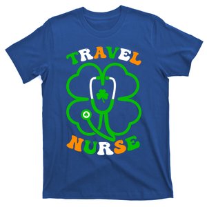 Irish Shamrock Stethoscope Travel Nurse St Patricks Day Gift T-Shirt