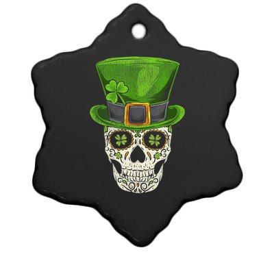 Irish Skull St Patricks Day Ceramic Star Ornament