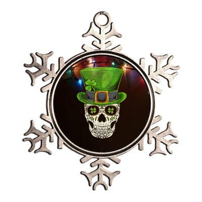 Irish Skull St Patricks Day Metallic Star Ornament