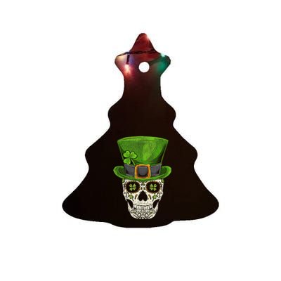 Irish Skull St Patricks Day Ceramic Tree Ornament