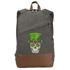 Irish Skull St Patricks Day Cotton Canvas Backpack