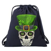 Irish Skull St Patricks Day Drawstring Bag