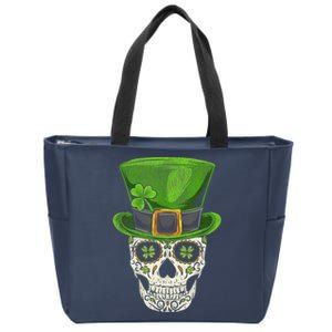 Irish Skull St Patricks Day Zip Tote Bag