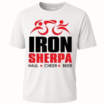 IRON SHERPA Sherpa Triathlon Triathlete Haul Cheer Beer Performance Shirt