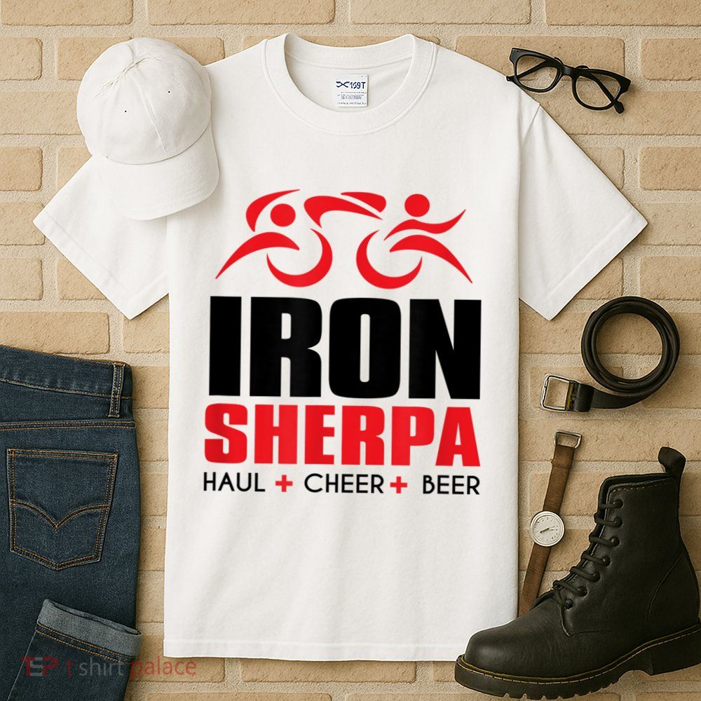 IRON SHERPA Sherpa Triathlon Triathlete Haul Cheer Beer Tall T-Shirt