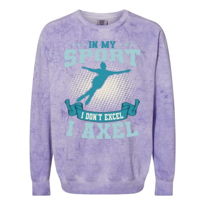 Ice Skating Skater Skates I Axel Sport Colorblast Crewneck Sweatshirt