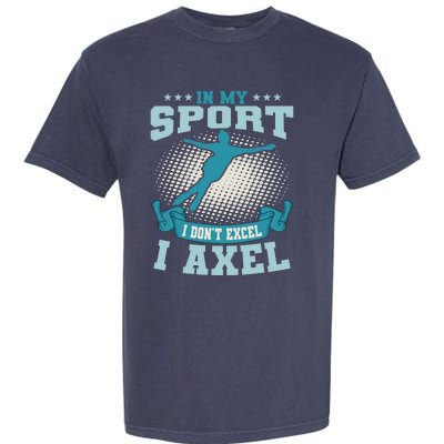 Ice Skating Skater Skates I Axel Sport Garment-Dyed Heavyweight T-Shirt