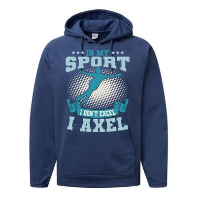 Ice Skating Skater Skates I Axel Sport Performance Fleece Hoodie