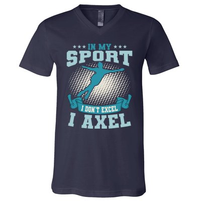 Ice Skating Skater Skates I Axel Sport V-Neck T-Shirt