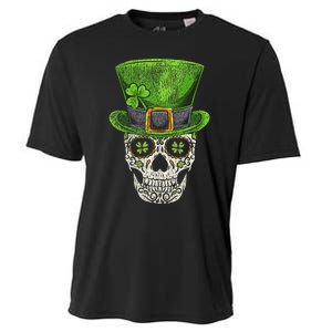 Irish Skull St Patricks Day Funny shamrock Cooling Performance Crew T-Shirt