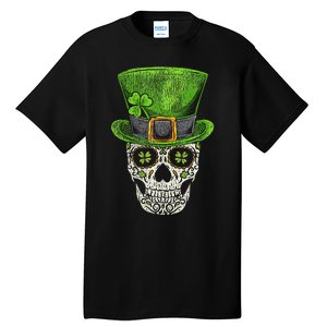 Irish Skull St Patricks Day Funny shamrock Tall T-Shirt