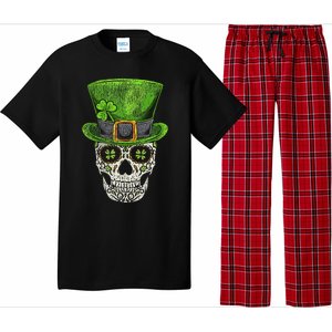 Irish Skull St Patricks Day Funny shamrock Pajama Set