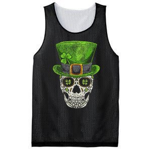 Irish Skull St Patricks Day Funny shamrock Mesh Reversible Basketball Jersey Tank