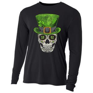 Irish Skull St Patricks Day Funny shamrock Cooling Performance Long Sleeve Crew