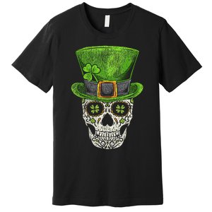 Irish Skull St Patricks Day Funny shamrock Premium T-Shirt