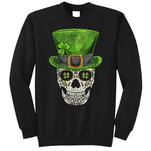 Irish Skull St Patricks Day Funny shamrock Tall Sweatshirt