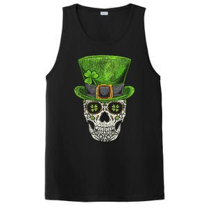 Irish Skull St Patricks Day Funny shamrock PosiCharge Competitor Tank