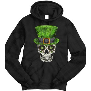 Irish Skull St Patricks Day Funny shamrock Tie Dye Hoodie