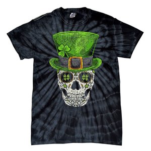 Irish Skull St Patricks Day Funny shamrock Tie-Dye T-Shirt