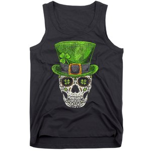 Irish Skull St Patricks Day Funny shamrock Tank Top