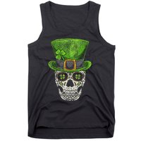 Irish Skull St Patricks Day Funny shamrock Tank Top