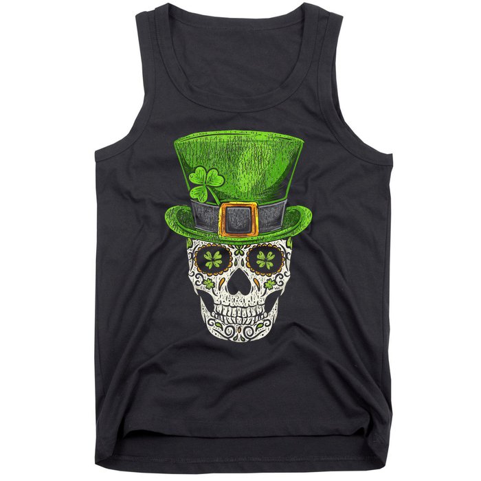 Irish Skull St Patricks Day Funny shamrock Tank Top