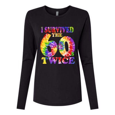 I Survived The Sixties 60s Twice Tie Dye 70th Birthday Womens Cotton Relaxed Long Sleeve T-Shirt