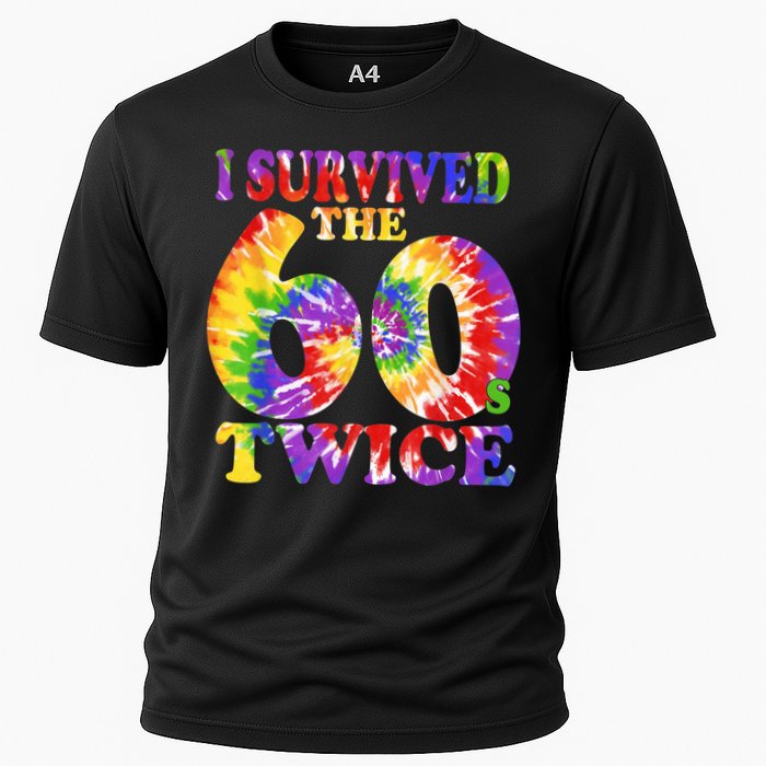 I Survived The Sixties 60s Twice Tie Dye 70th Birthday Cooling Performance Crew T-Shirt