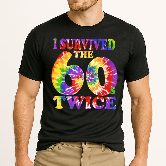 I Survived The Sixties 60s Twice Tie Dye 70th Birthday Cooling Performance Crew T-Shirt