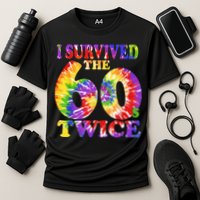 I Survived The Sixties 60s Twice Tie Dye 70th Birthday Cooling Performance Crew T-Shirt